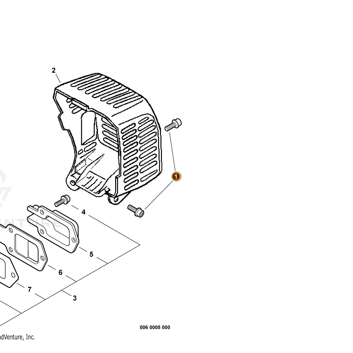 ECHO part A320000220 — IPL diagram snippet (6x zoom, amber highlight)