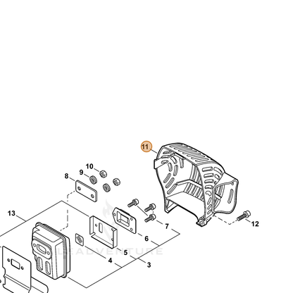 ECHO part A320000341 — IPL diagram snippet (6x zoom, amber highlight)