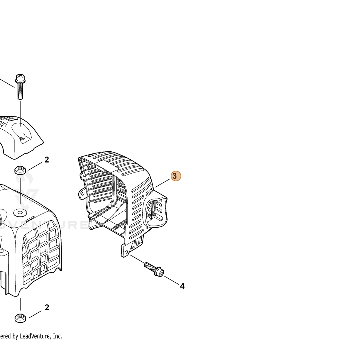 ECHO part A320000400 — IPL diagram snippet (6x zoom, amber highlight)