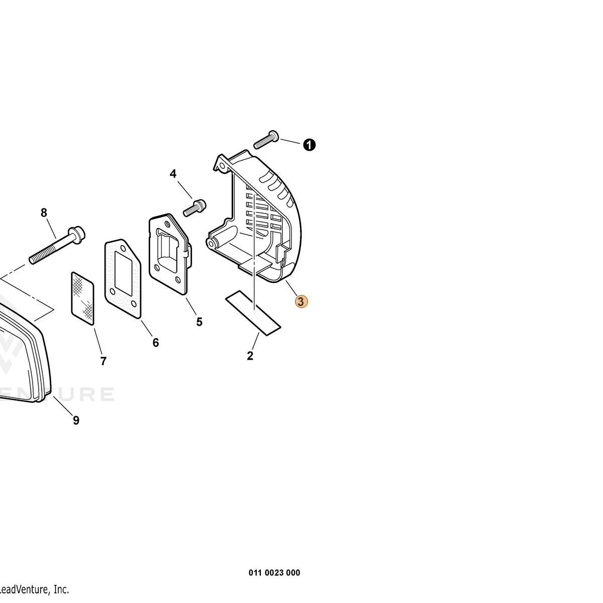 ECHO part A320001030 — IPL diagram snippet (6x zoom, amber highlight)