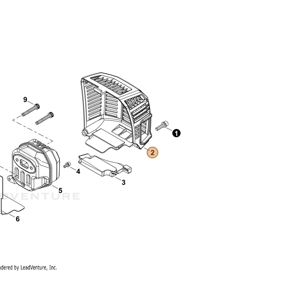 ECHO part A320001110 — IPL diagram snippet (6x zoom, amber highlight)
