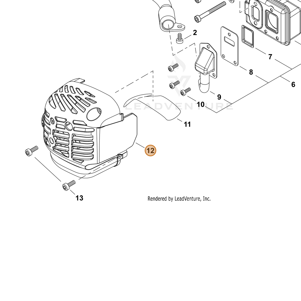 ECHO part A320001250 — IPL diagram snippet (6x zoom, amber highlight)