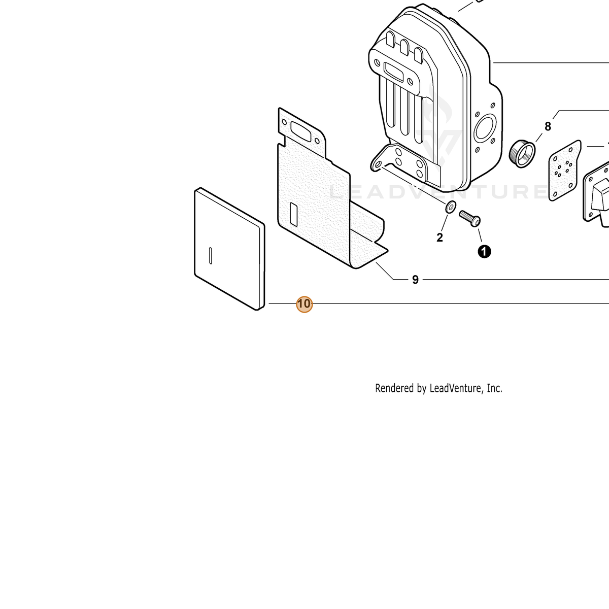 ECHO part A322000160 — IPL diagram snippet (6x zoom, amber highlight)