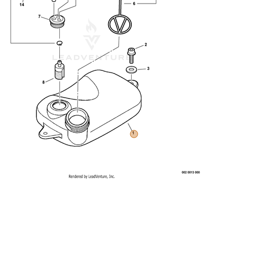 ECHO part A350000560 — IPL diagram snippet (6x zoom, amber highlight)