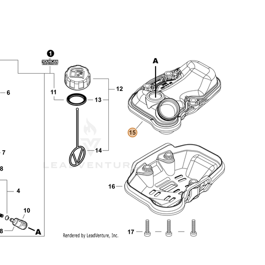 Echo part A350002830 — IPL diagram snippet (6x zoom, amber highlight)