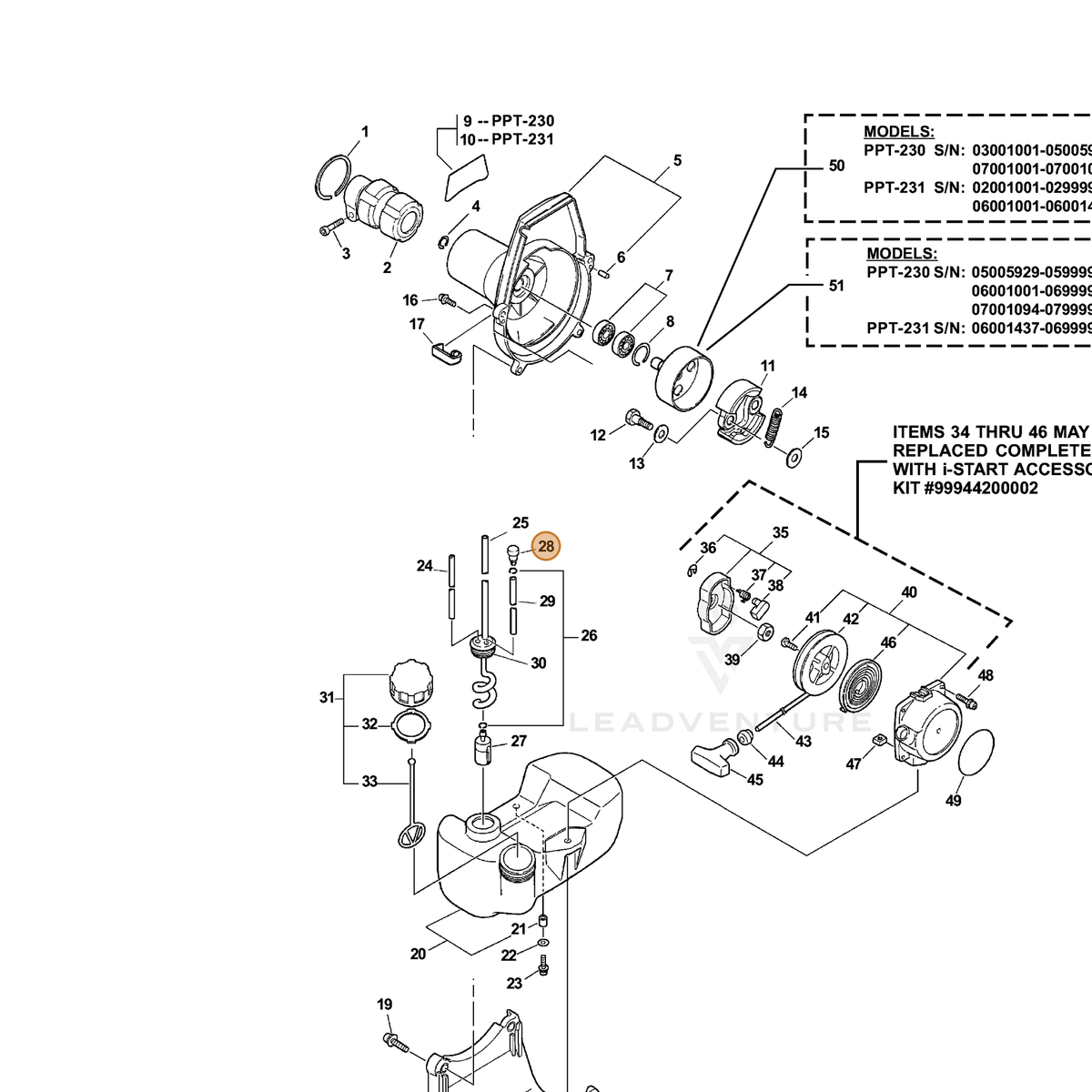 ECHO part A356000031 — IPL diagram snippet (6x zoom, amber highlight)
