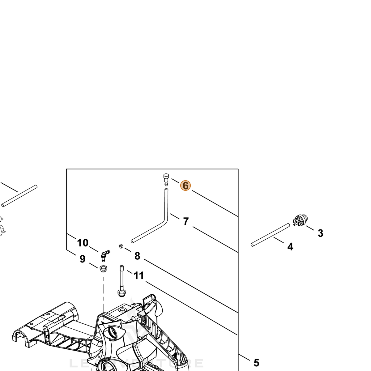 ECHO part A356000190 — IPL diagram snippet (6x zoom, amber highlight)