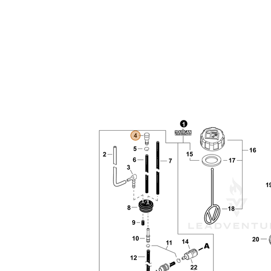 Echo part A356000230 — IPL diagram snippet (6x zoom, amber highlight)