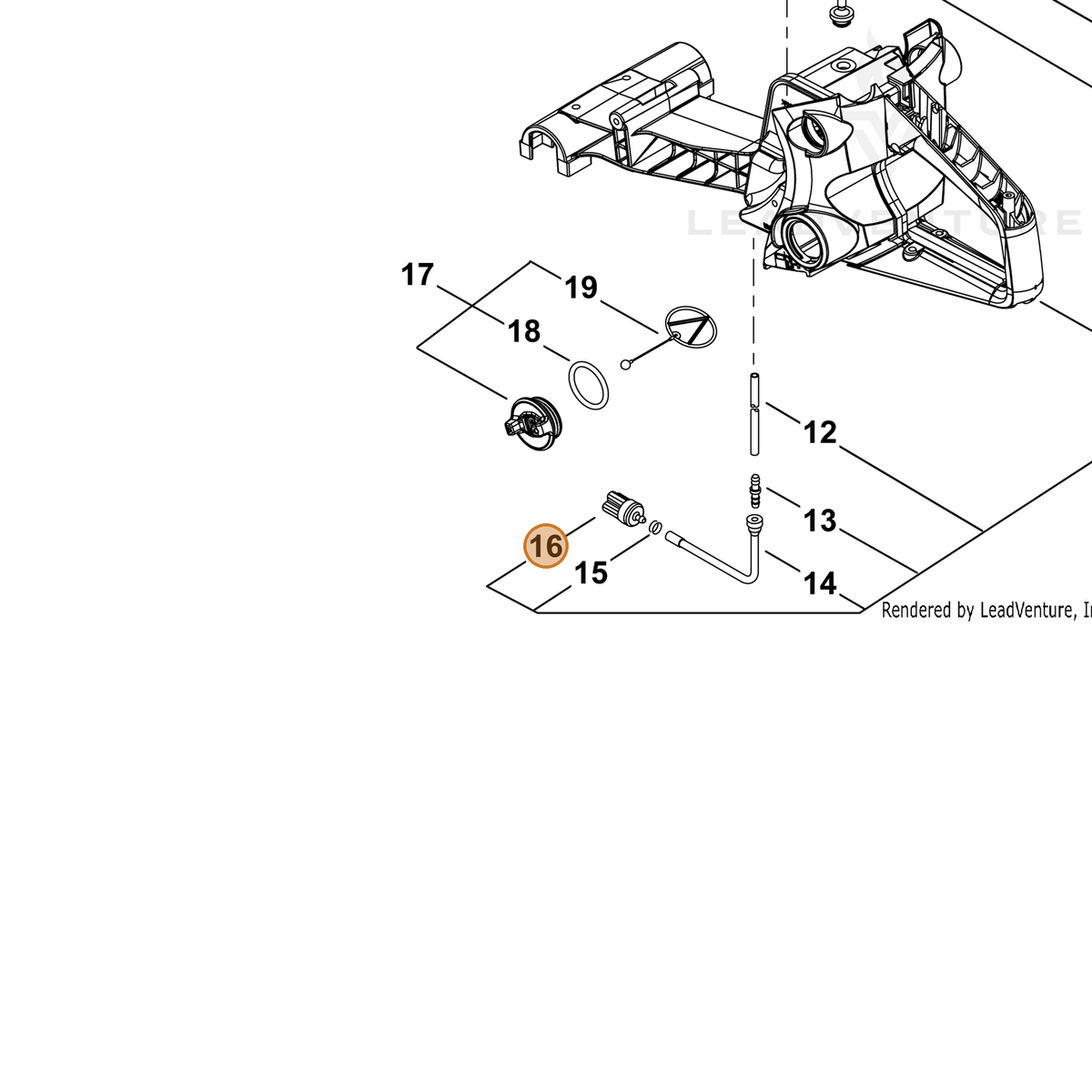ECHO part A369000540 — IPL diagram snippet (6x zoom, amber highlight)