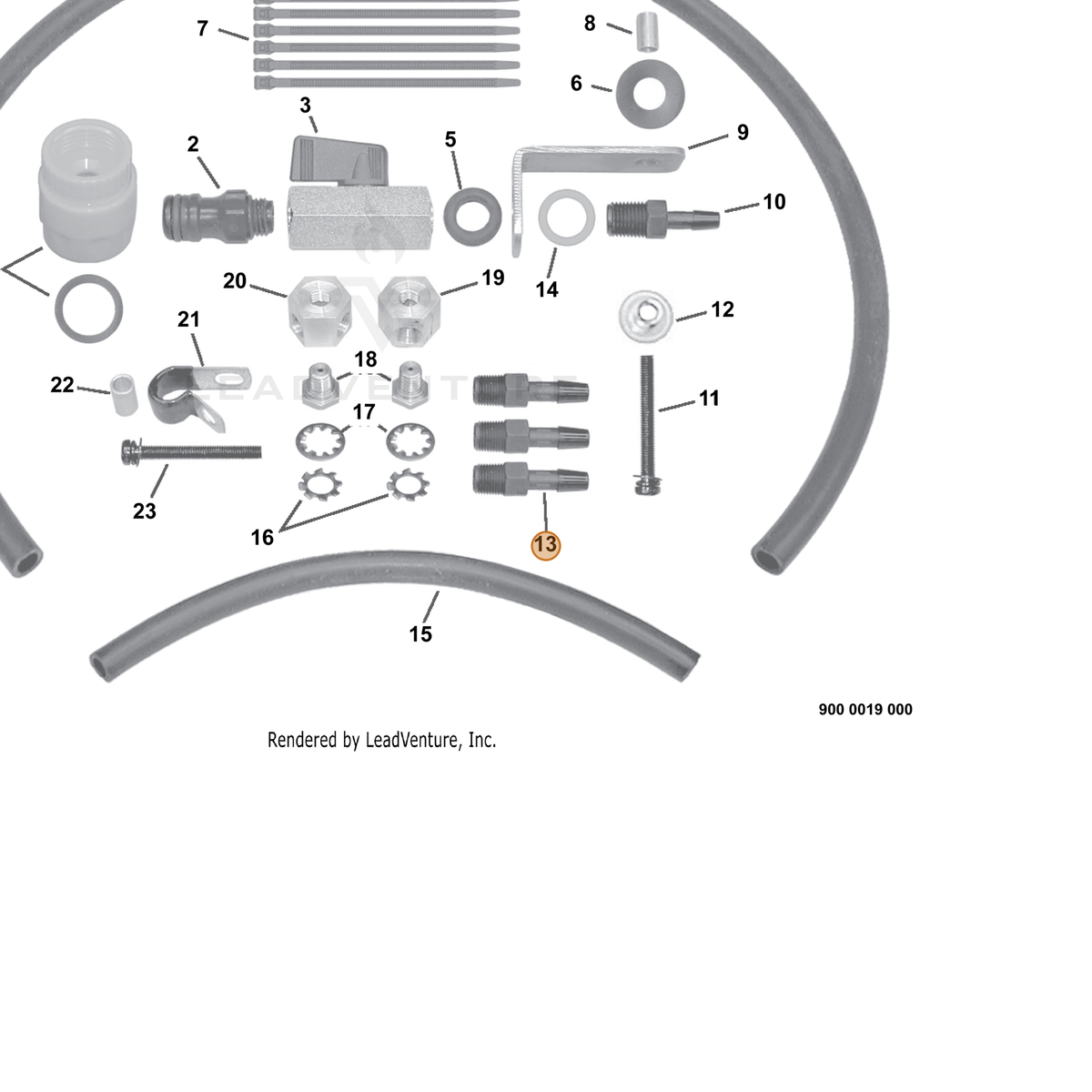 ECHO part A373000060 — IPL diagram snippet (6x zoom, amber highlight)