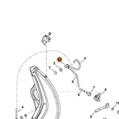 ECHO part A373000240 — IPL diagram snippet (6x zoom, amber highlight)