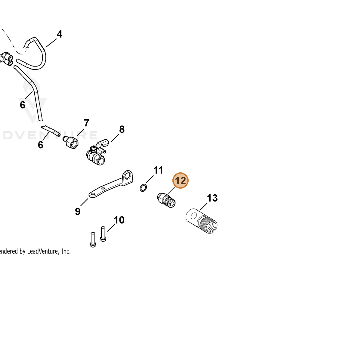ECHO part A373000270 — IPL diagram snippet (6x zoom, amber highlight)