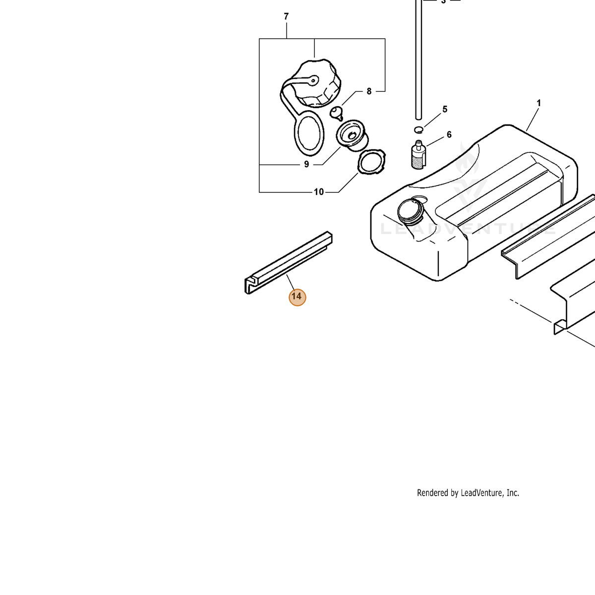 ECHO part A390000030 — IPL diagram snippet (6x zoom, amber highlight)