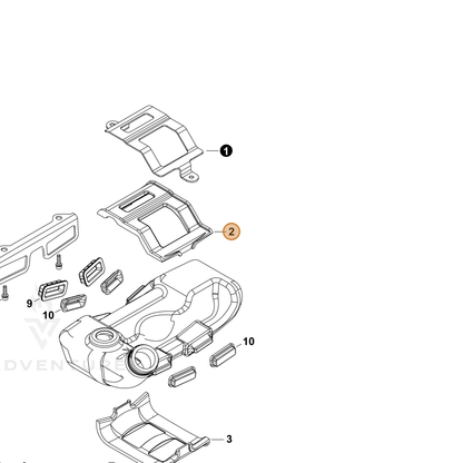 ECHO part A390000050 — IPL diagram snippet (6x zoom, amber highlight)