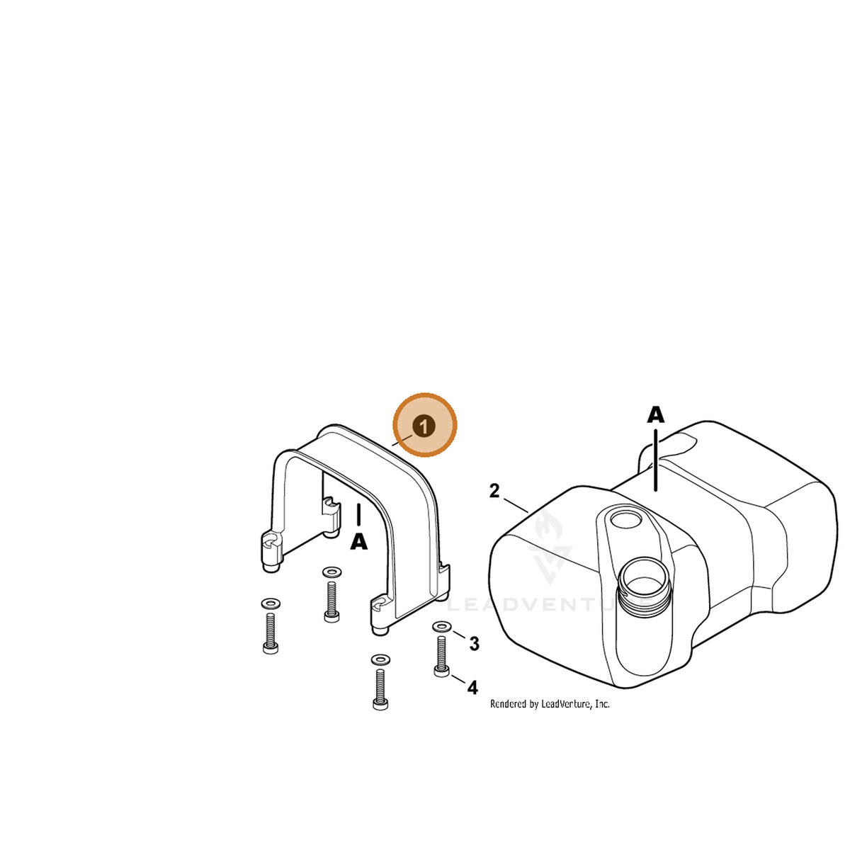 ECHO part A392000040 — IPL diagram snippet (6x zoom, amber highlight)