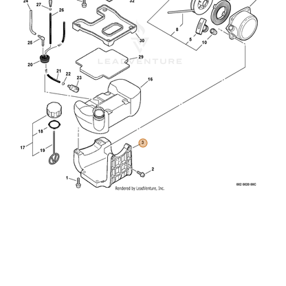 ECHO part A393000050 — IPL diagram snippet (6x zoom, amber highlight)