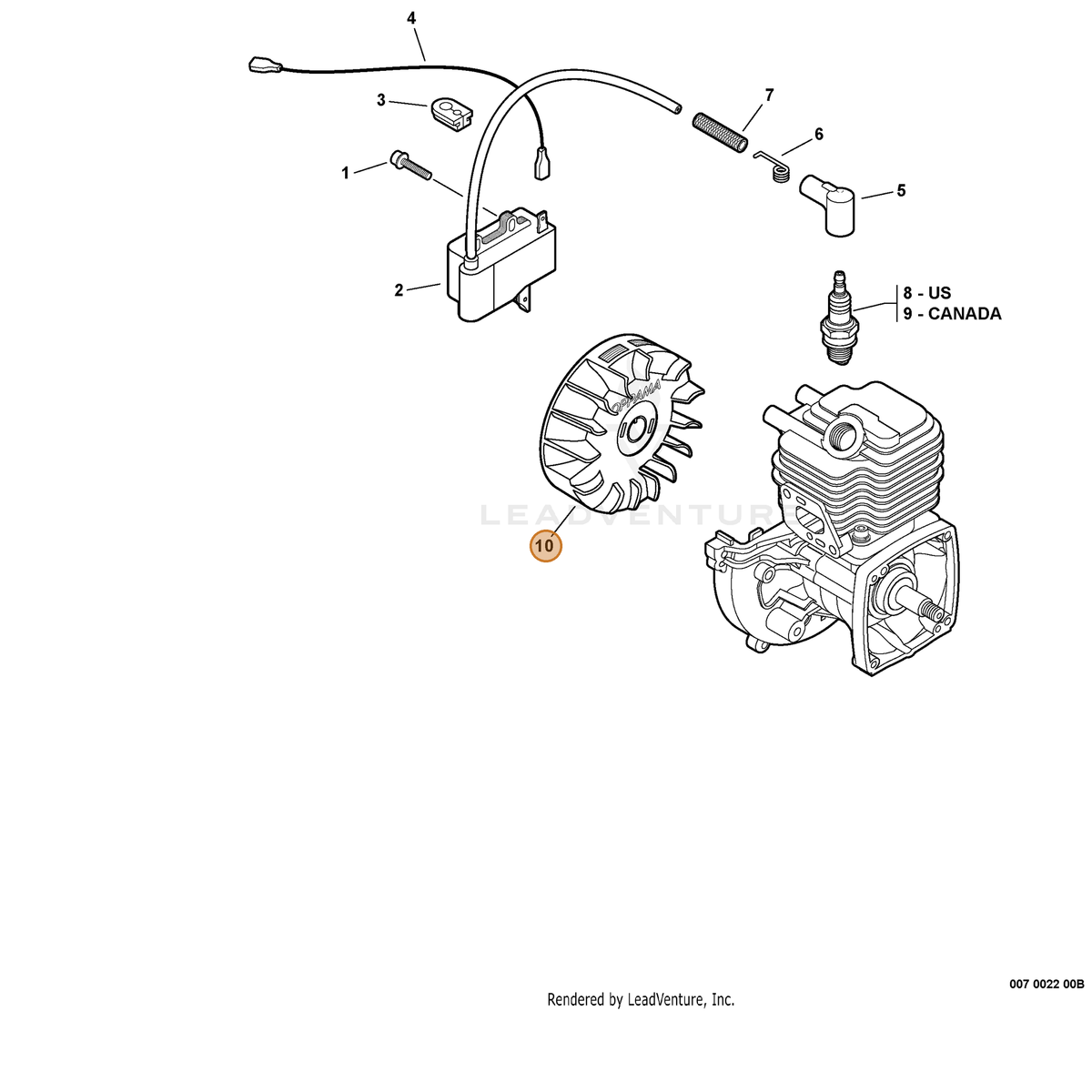 ECHO part A409000160 — IPL diagram snippet (6x zoom, amber highlight)
