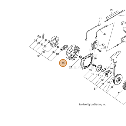ECHO part A409000221 — IPL diagram snippet (6x zoom, amber highlight)