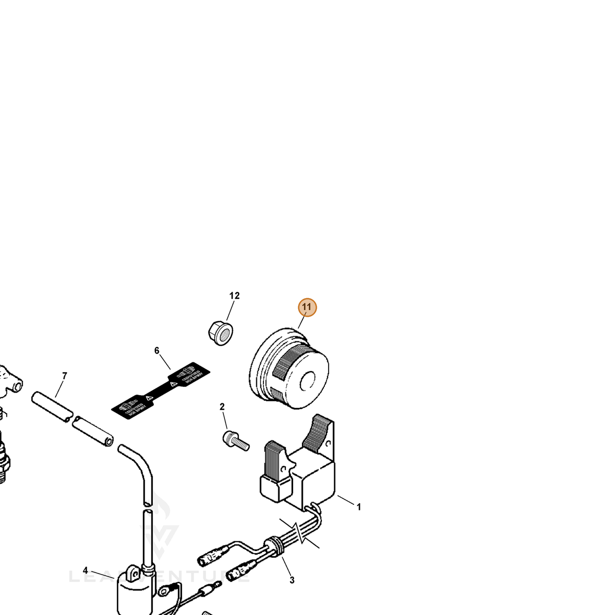 ECHO part A409000260 — IPL diagram snippet (6x zoom, amber highlight)