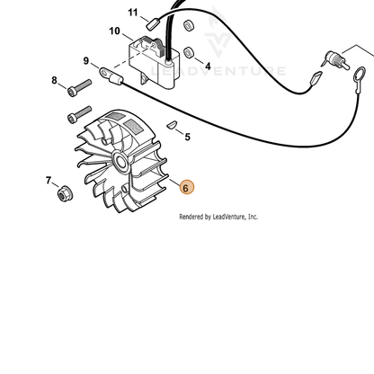 ECHO part A409000350 — IPL diagram snippet (6x zoom, amber highlight)