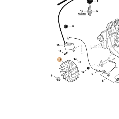 ECHO part A409000360 — IPL diagram snippet (6x zoom, amber highlight)
