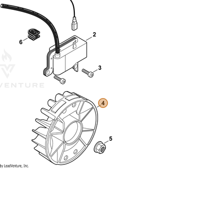 ECHO part A409000390 — IPL diagram snippet (6x zoom, amber highlight)