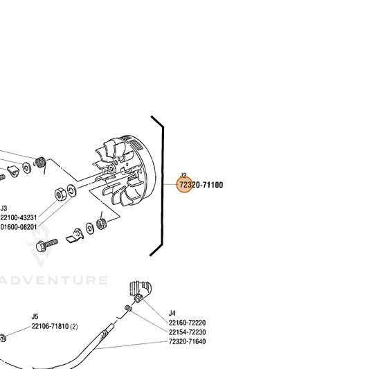 Echo part A409000780 — IPL diagram snippet (6x zoom, amber highlight)