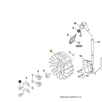 ECHO part A409001151 — IPL diagram snippet (6x zoom, amber highlight)