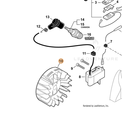 ECHO part A409001250 — IPL diagram snippet (6x zoom, amber highlight)