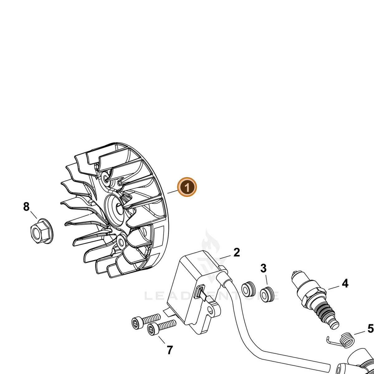 ECHO part A409001300 — IPL diagram snippet (6x zoom, amber highlight)