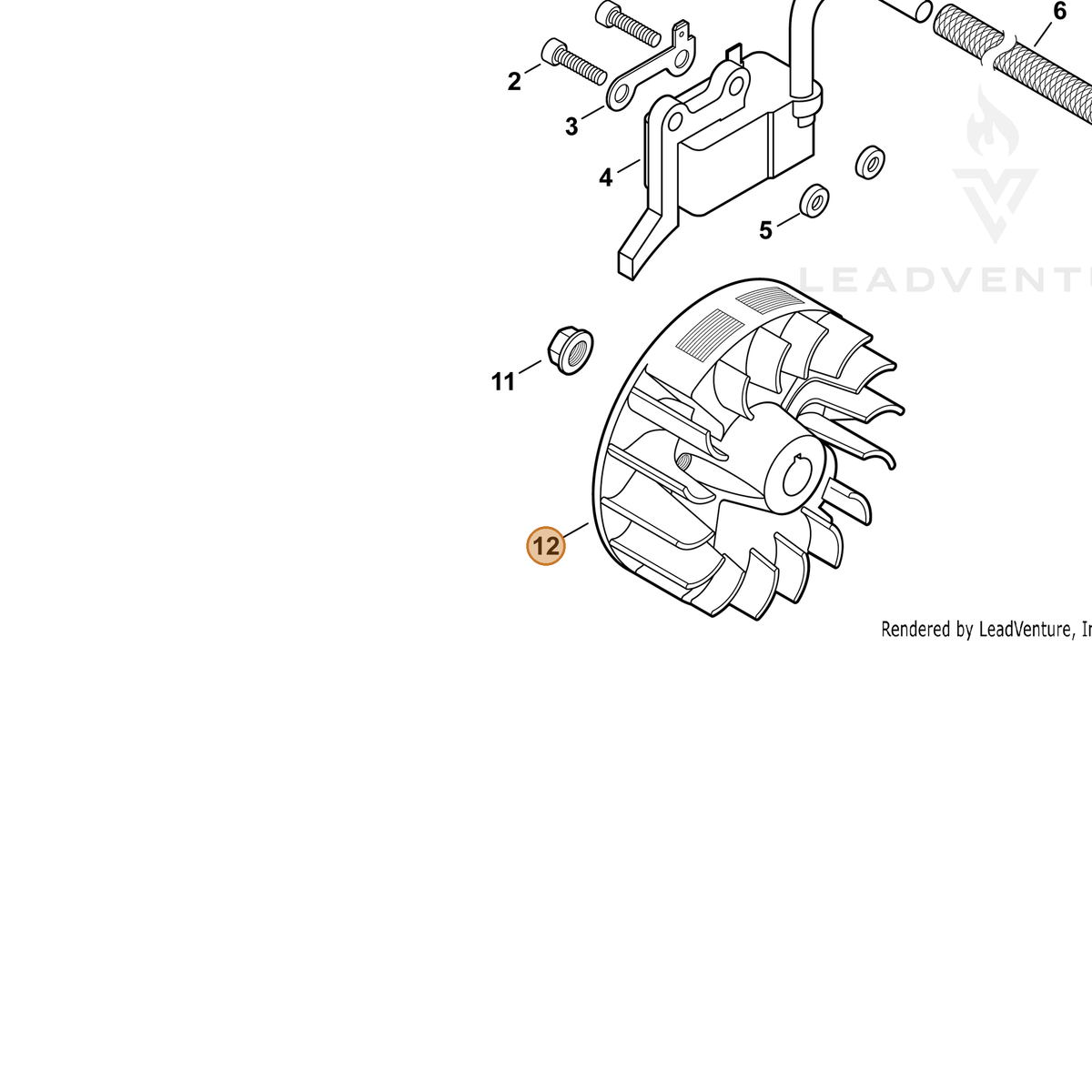 ECHO part A409001320 — IPL diagram snippet (6x zoom, amber highlight)
