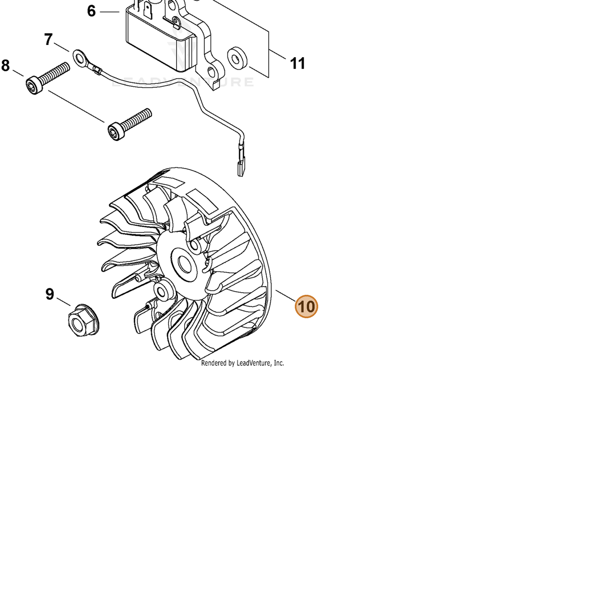 ECHO part A409001330 — IPL diagram snippet (6x zoom, amber highlight)
