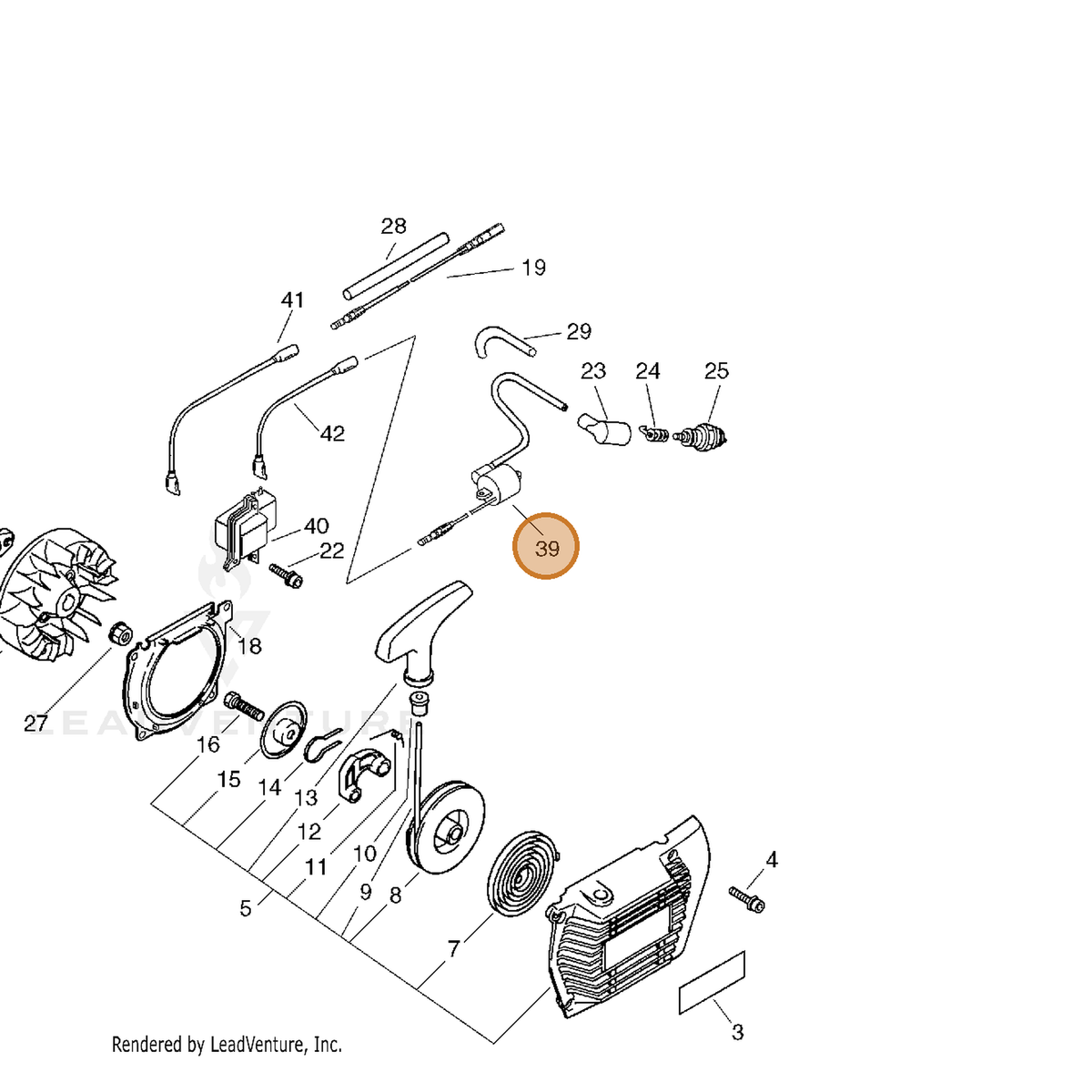 ECHO part A411000191 — IPL diagram snippet (6x zoom, amber highlight)
