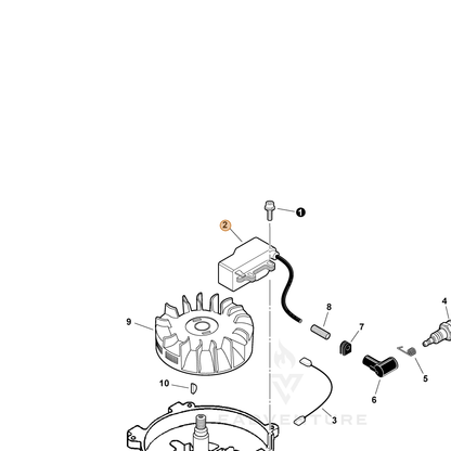 ECHO part A411000221 — IPL diagram snippet (6x zoom, amber highlight)