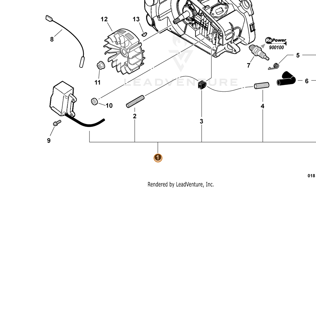 ECHO part A411000242 — IPL diagram snippet (6x zoom, amber highlight)