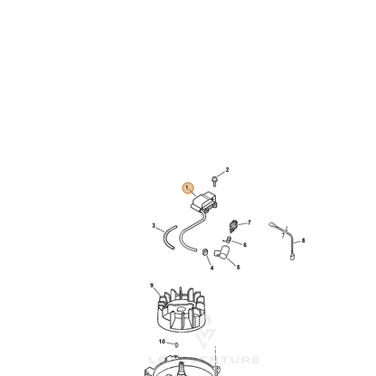 ECHO part A411000300 — IPL diagram snippet (6x zoom, amber highlight)