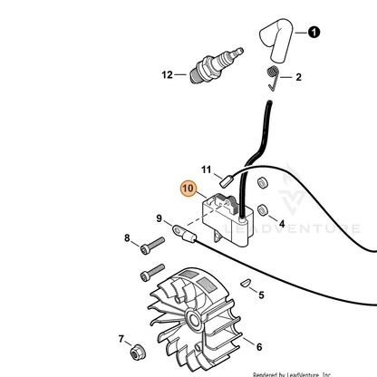 ECHO part A411000460 — IPL diagram snippet (6x zoom, amber highlight)