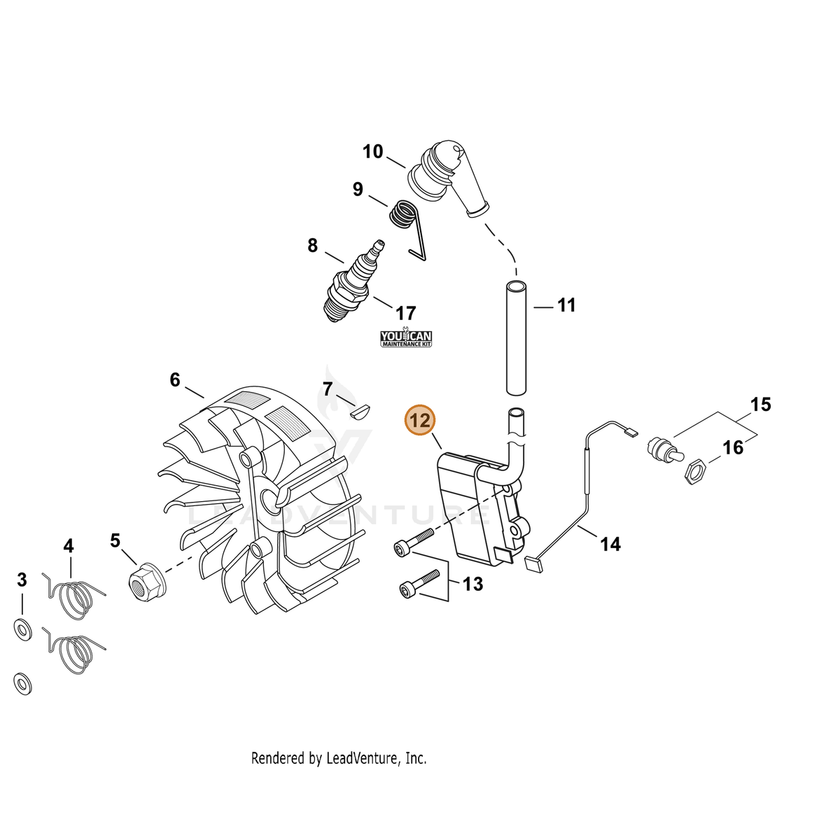 ECHO part A411001210 — IPL diagram snippet (6x zoom, amber highlight)