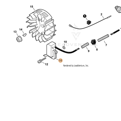 ECHO part A411001312 — IPL diagram snippet (6x zoom, amber highlight)