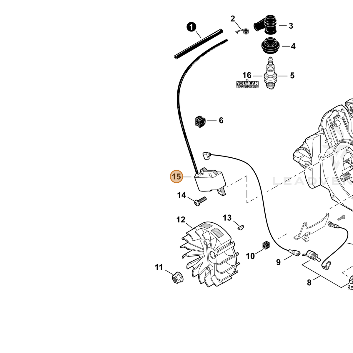ECHO part A411001340 — IPL diagram snippet (6x zoom, amber highlight)