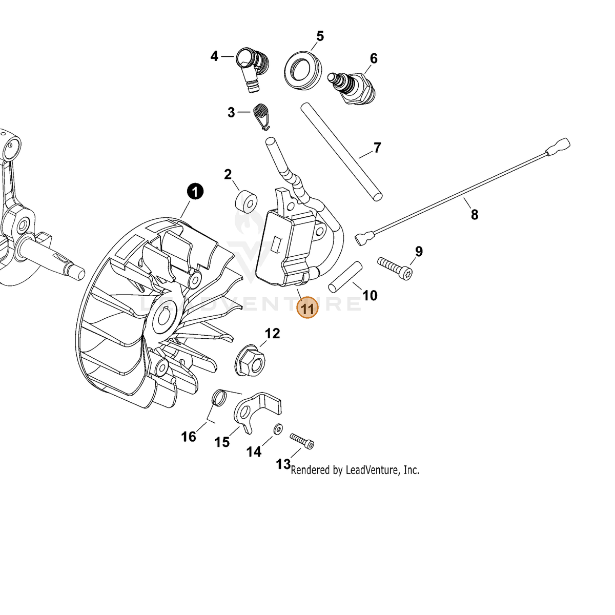 ECHO part A411001371 — IPL diagram snippet (6x zoom, amber highlight)