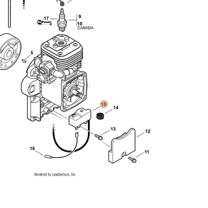 ECHO part A411001460 — IPL diagram snippet (6x zoom, amber highlight)