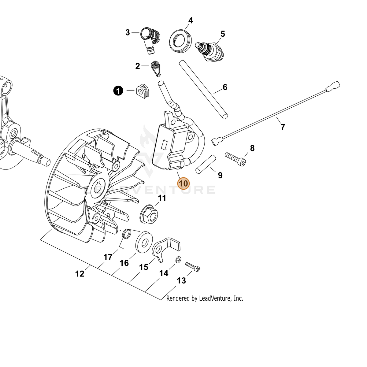 ECHO part A411001480 — IPL diagram snippet (6x zoom, amber highlight)