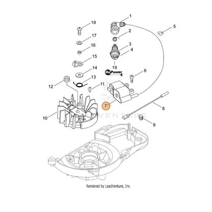 ECHO part A411001490 — IPL diagram snippet (6x zoom, amber highlight)