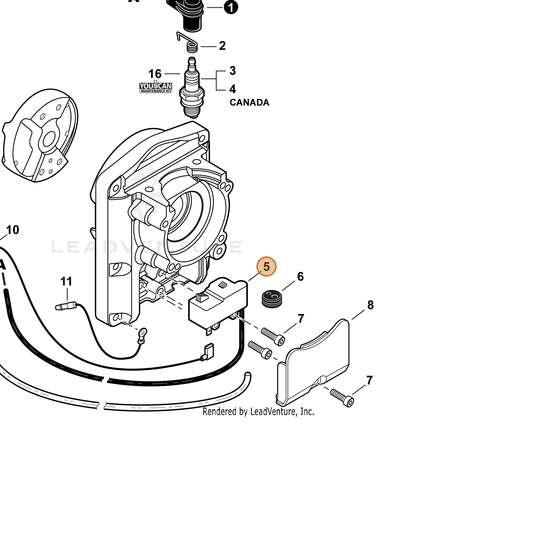 ECHO part A411001621 — IPL diagram snippet (6x zoom, amber highlight)