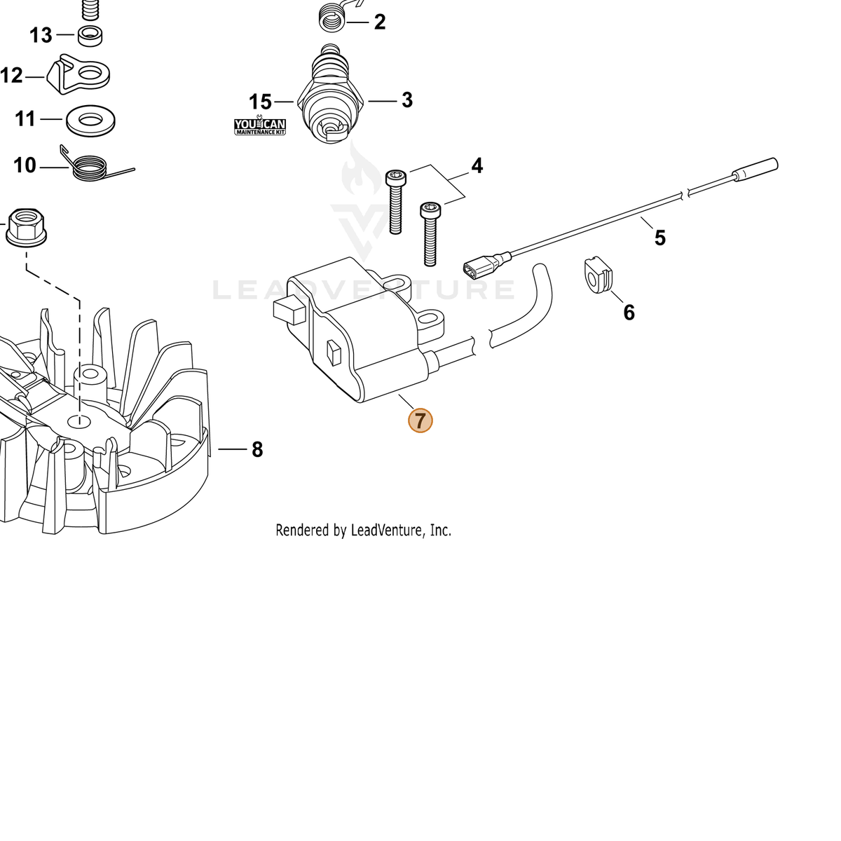 ECHO part A411001810 — IPL diagram snippet (6x zoom, amber highlight)
