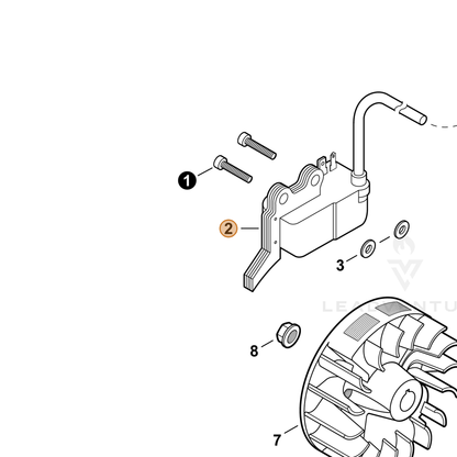 Echo part A411002170 — IPL diagram snippet (6x zoom, amber highlight)