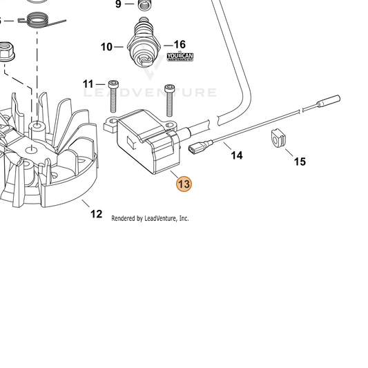 Echo part A411002190 — IPL diagram snippet (6x zoom, amber highlight)