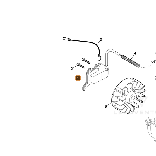 Echo part A411002230 — IPL diagram snippet (6x zoom, amber highlight)