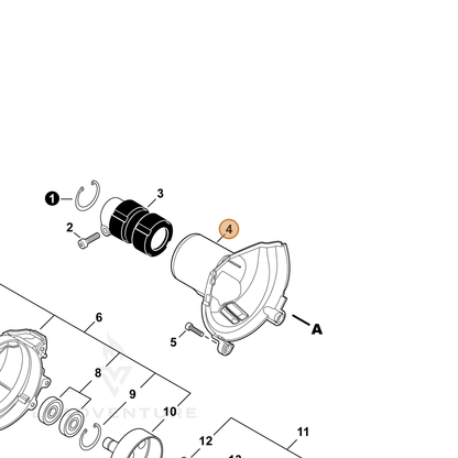 ECHO part A413000080 — IPL diagram snippet (6x zoom, amber highlight)